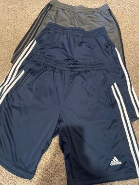 adidas Boys Navy and Gray Athletic Shorts Duo